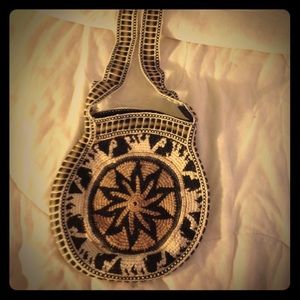 Hand woven alpaca shoulder bag